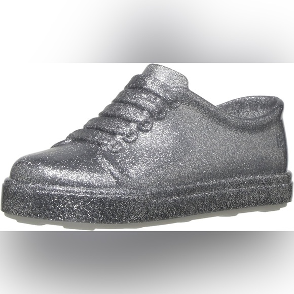 MINI MELISSA girls MINI BE SILVER GLITTER SNEAKERS - Picture 2 of 16